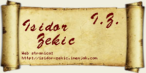 Isidor Zekić vizit kartica